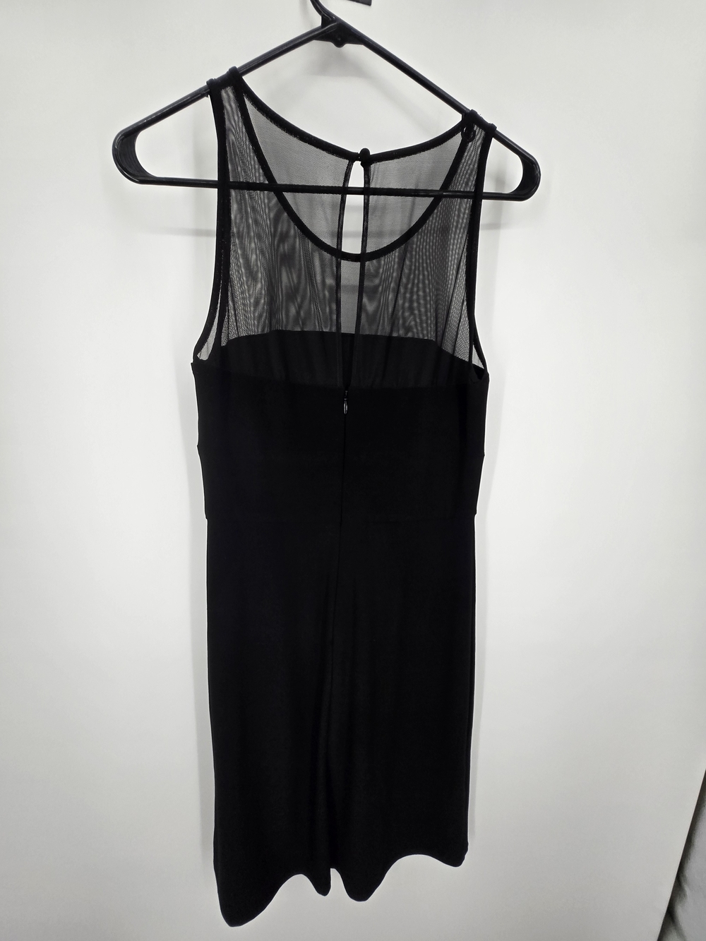 WHBM Black Mesh Yoke Midi Dress Size 4 NWT (7938) - Picture 3 of 6